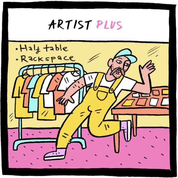 Artist PLUS (Half Table + Rack Space)