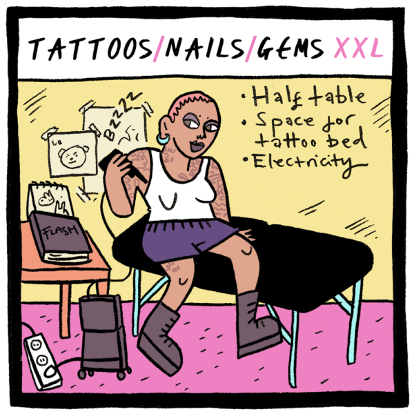 Tattoo XXL (Small table + Space for Tattoo Bed + Electricity) Naughty Summer 24